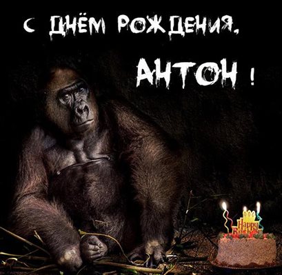 Красивая открытка Антону с Днем Рождения - с пожеланиями для Ватсап