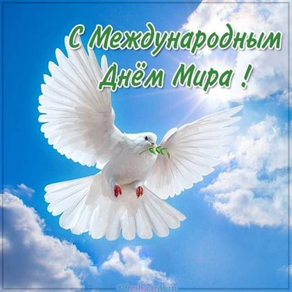 Прикольная картинка на Всемирный день мира - со стихами 2026