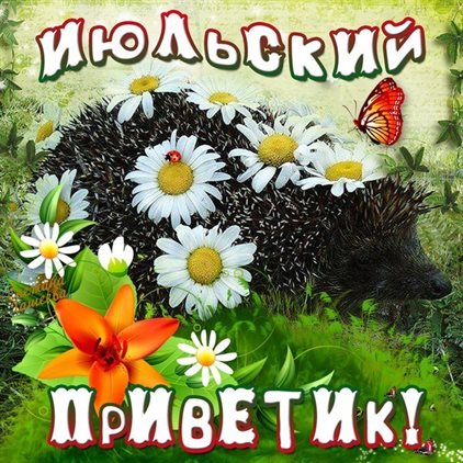 Красивая открытка с началом июля - с пожеланиями 2026