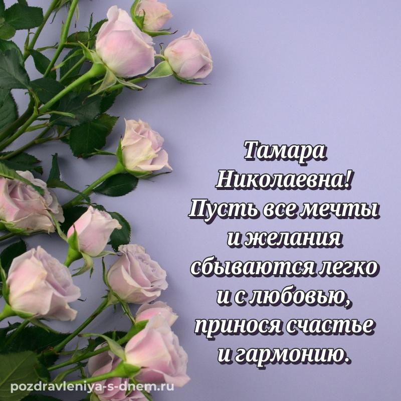 Праздничная картинка Тамара Николаевна на именины - на телефон свежая